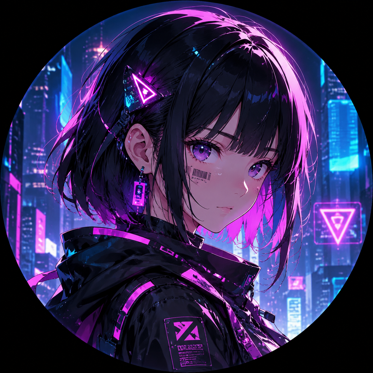 Createan original wholesome non-sexual anime profile picture based on the description. 未来感动漫头像. cyberpunk anime portrait aesthetic futuristic fashion neon city lighting subtle technological details vivid magenta and cyan accents cinematic contrast. centered profile-picture composition head-and-shoulders framing clear facial features coherent anatomy polished lighting clean background separation high detail high resolution - cyberpunk anime profile picture Createan original wholesome non-sexual anime profile picture based on the description. 未来感动漫头像. cyberpunk anime portrait aesthetic futuristic fashion neon city lighting subtle technological details vivid magenta and cyan accents cinematic contrast. centered profile-picture composition head-and-shoulders framing clear facial features coherent anatomy polished lighting clean background separation high detail high resolution - cyberpunk anime profile picture