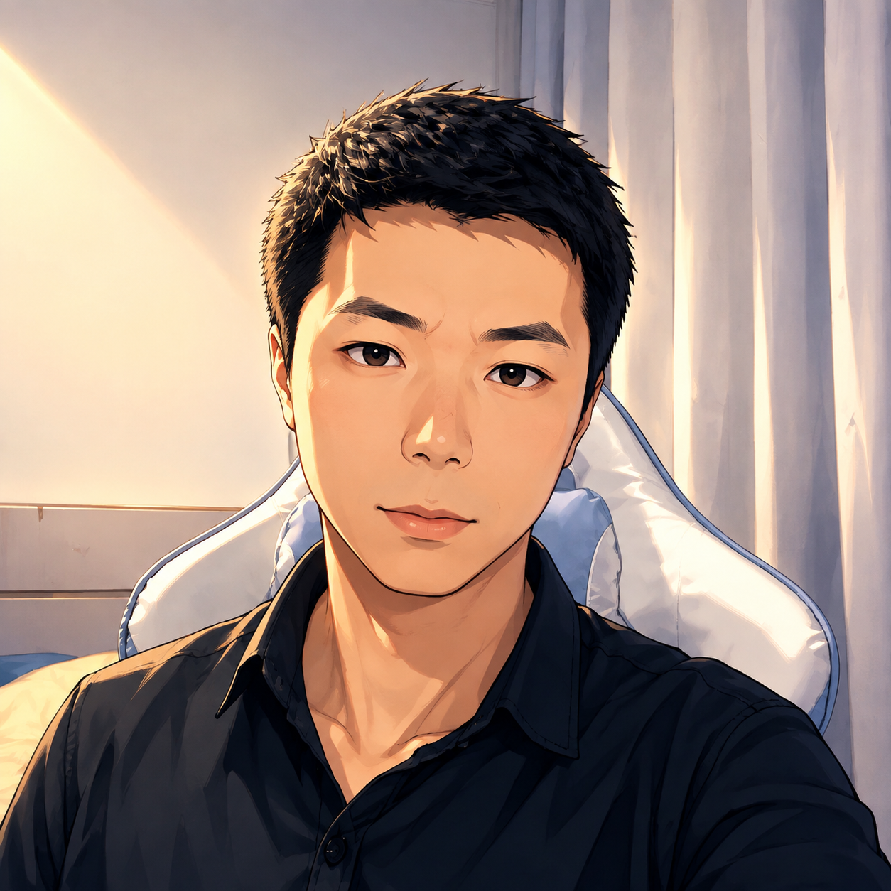 Restylethe reference image while keeping the subject recognizably the same person. Keep the subject's perceived gender presentation approximate age main facial features skin tone hairstyle hair length and hair color close to the reference image. Keep the pose clothing accessories and composition broadly similar when practical while allowing natural adjustments for the selected style and aspect ratio. Apply the selected style without redesigning the subject as a completely different character. Keep the result wholesome and non-sexual. An original adult anime character with a friendly confident expression polished hairstyle tasteful modern outfit and a clean softly lit background. shonen-inspired anime rendering bold clean linework vivid colors dramatic rim lighting. faithful style transfer recognizable subject coherent anatomy polished lighting high detail high resolution - shonen anime profile picture