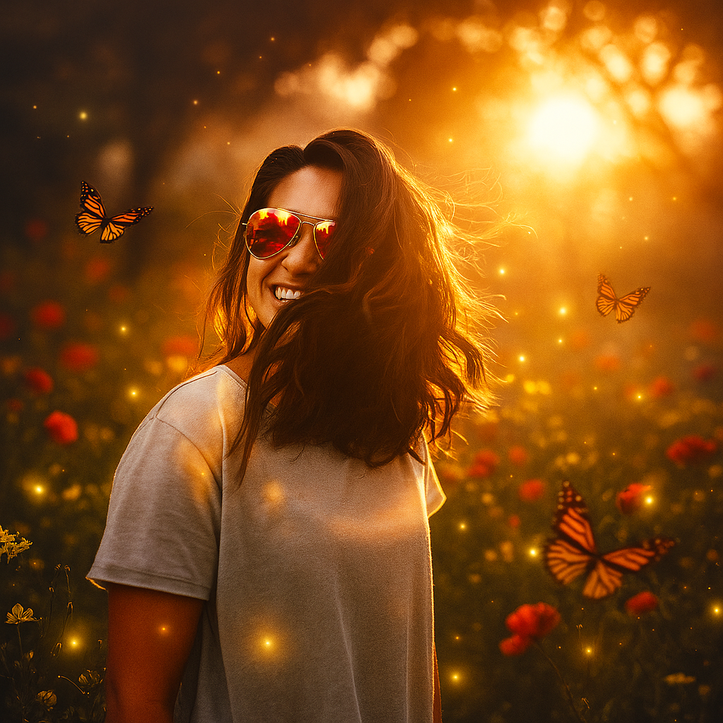 Flower Sea with Fireflies