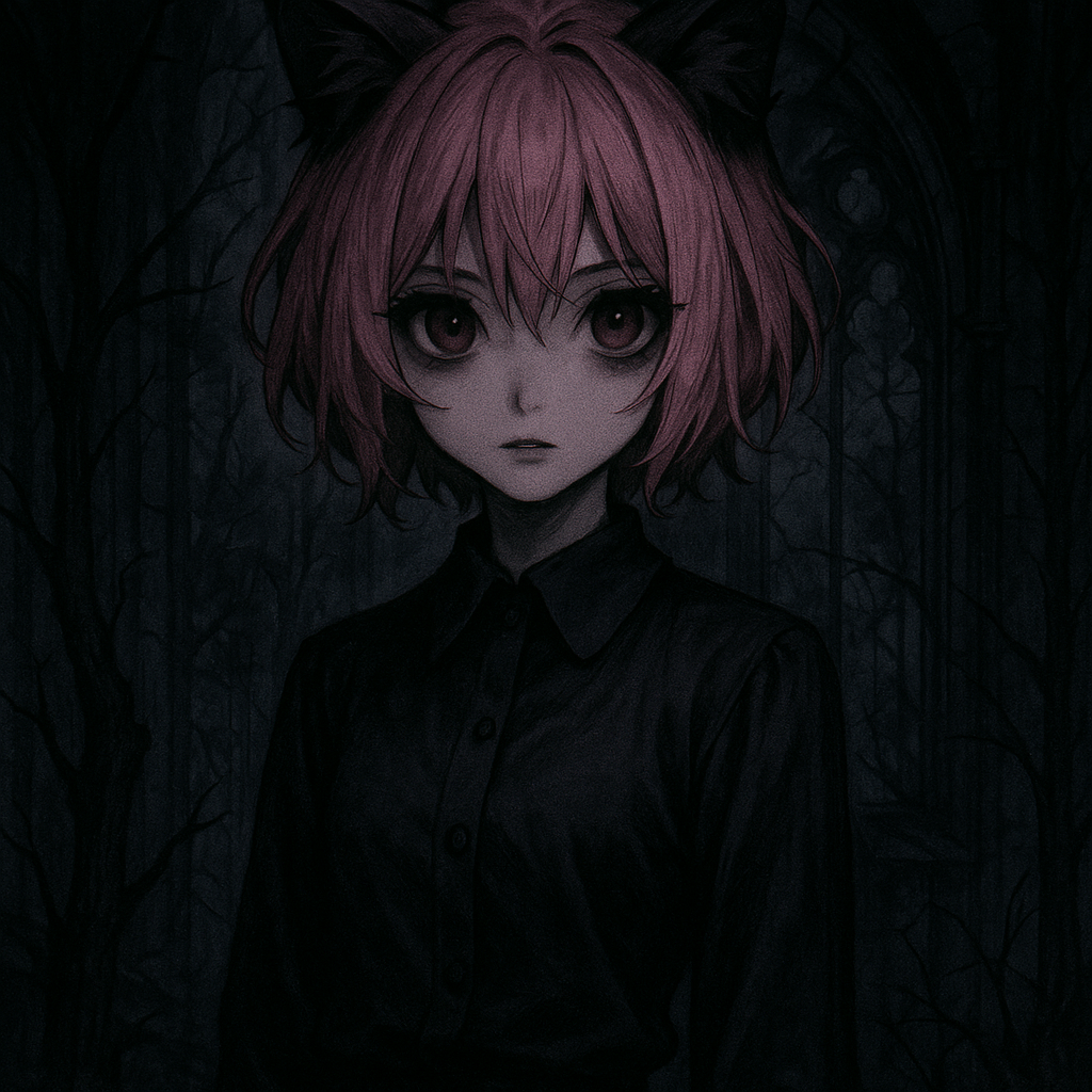 粉色短发 猫耳 衬衣
