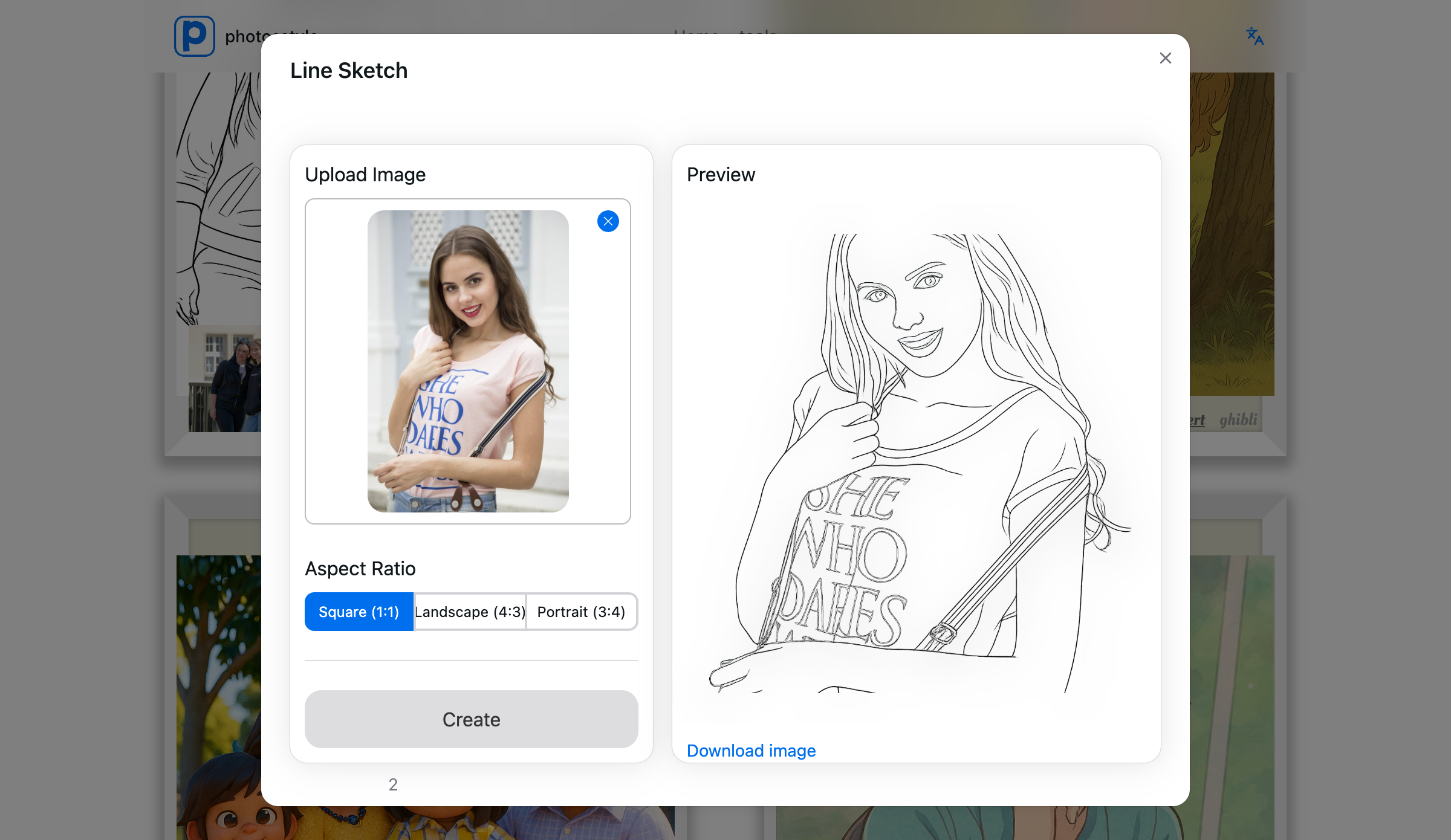 Line Drawing Conversion Result