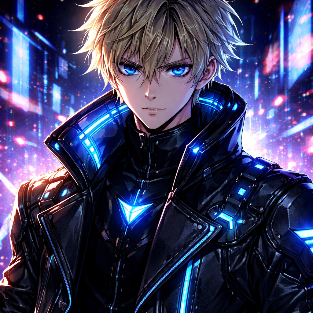 havingblonde hair blue eyes dark misterious boy