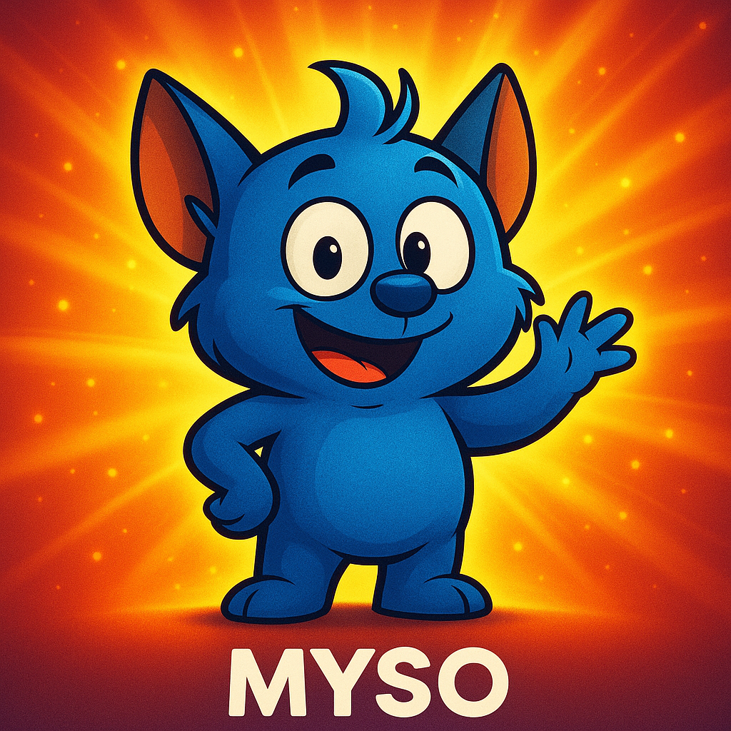 GLOWINGBACKGROUND WITH THE CHARACTER NAMED MYSO ADD NAME AT BOTTOM
